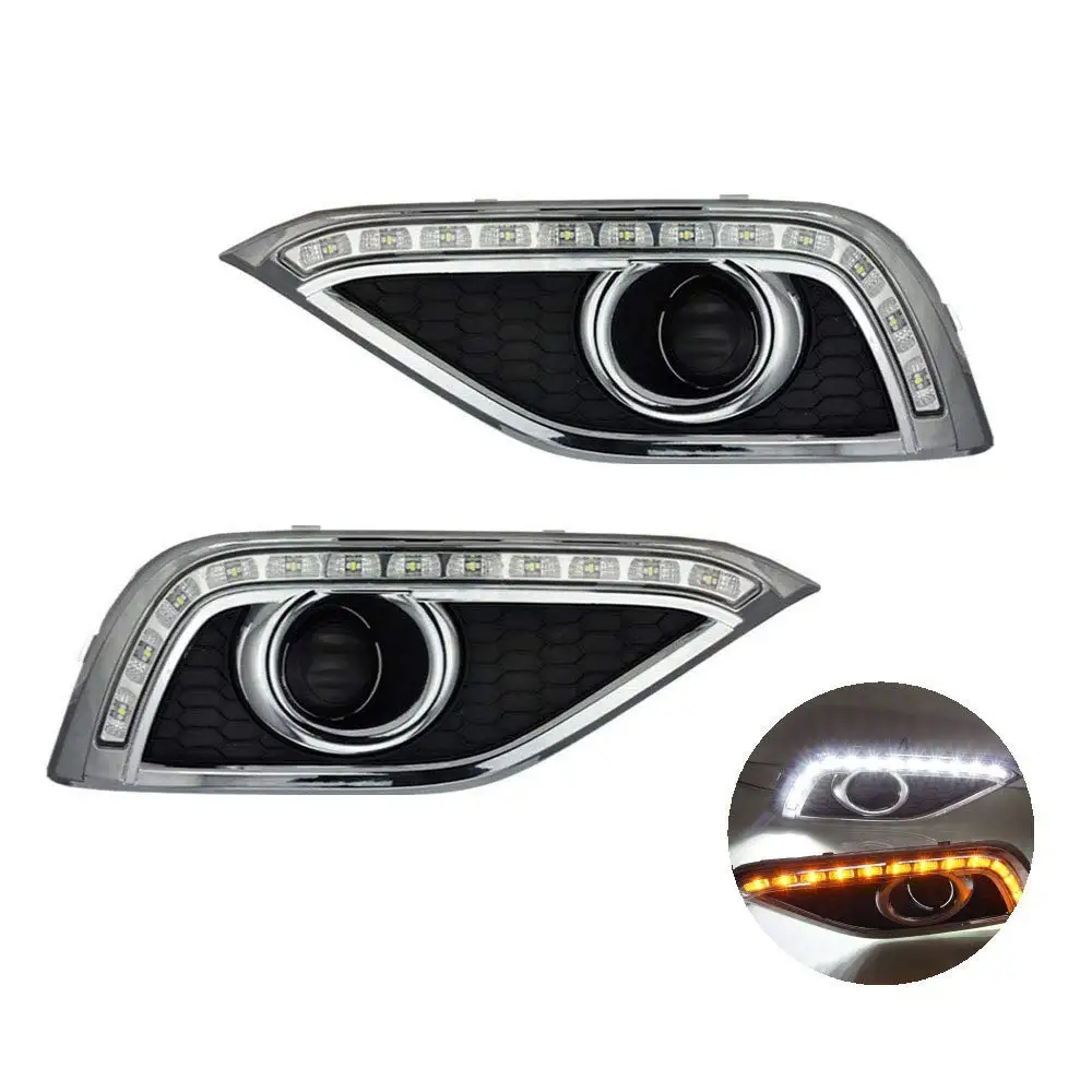 

White and Yellow Color Car Front Fog Bumper LED DRL Daytime Running Lights for Honda CR-V 2012 2013 2014