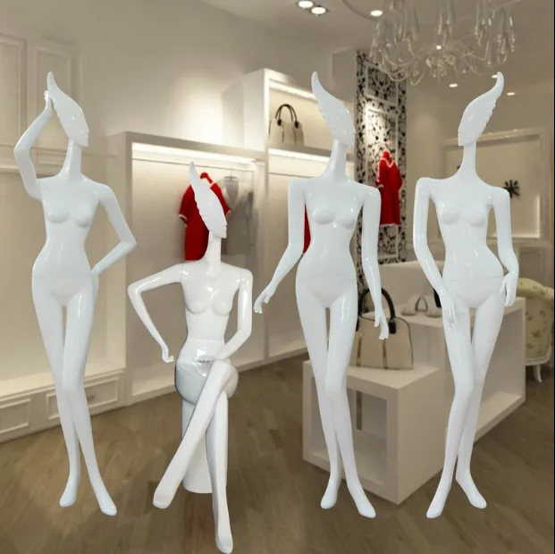 

Factory Supply Gloss White High Quality Female Mannequin Fiberglass Female Full Body Model Display Hot Sale