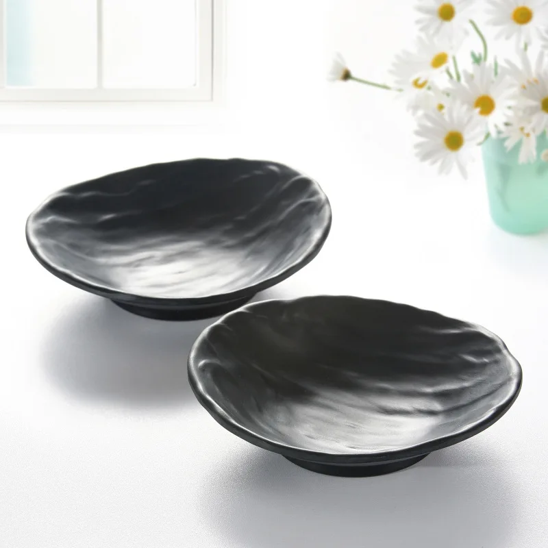 Black Frost Melamine Dinnerware Soy Sauce Dish Hot Pot Restaurant Melamine Seasoning Dish A5 Melamine Tableware Wholesale