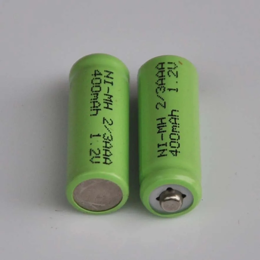 3-6PCS 1.2V 2/3AAA ni-mh rechargeable battery 400mah 2/3 AAA nimh cell with NO welding tabs for LED solar light