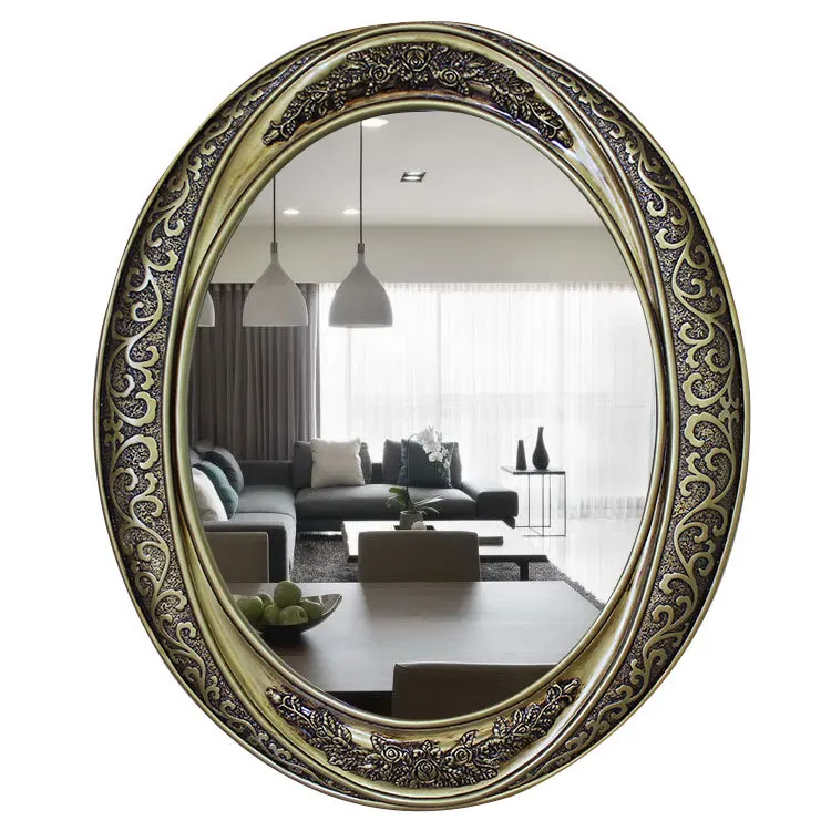 

54cmx65cm European Hanging Decorative Mirror Oval Mirror Bathroom Basin Mirror