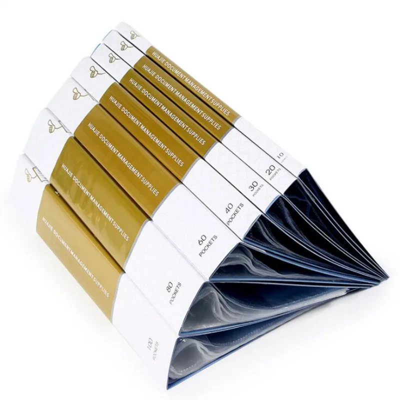 A4 Display Book 80/100 Pages Transparent Insert Folder Document Storage Bag for Bank Campus File Office Workplace Family