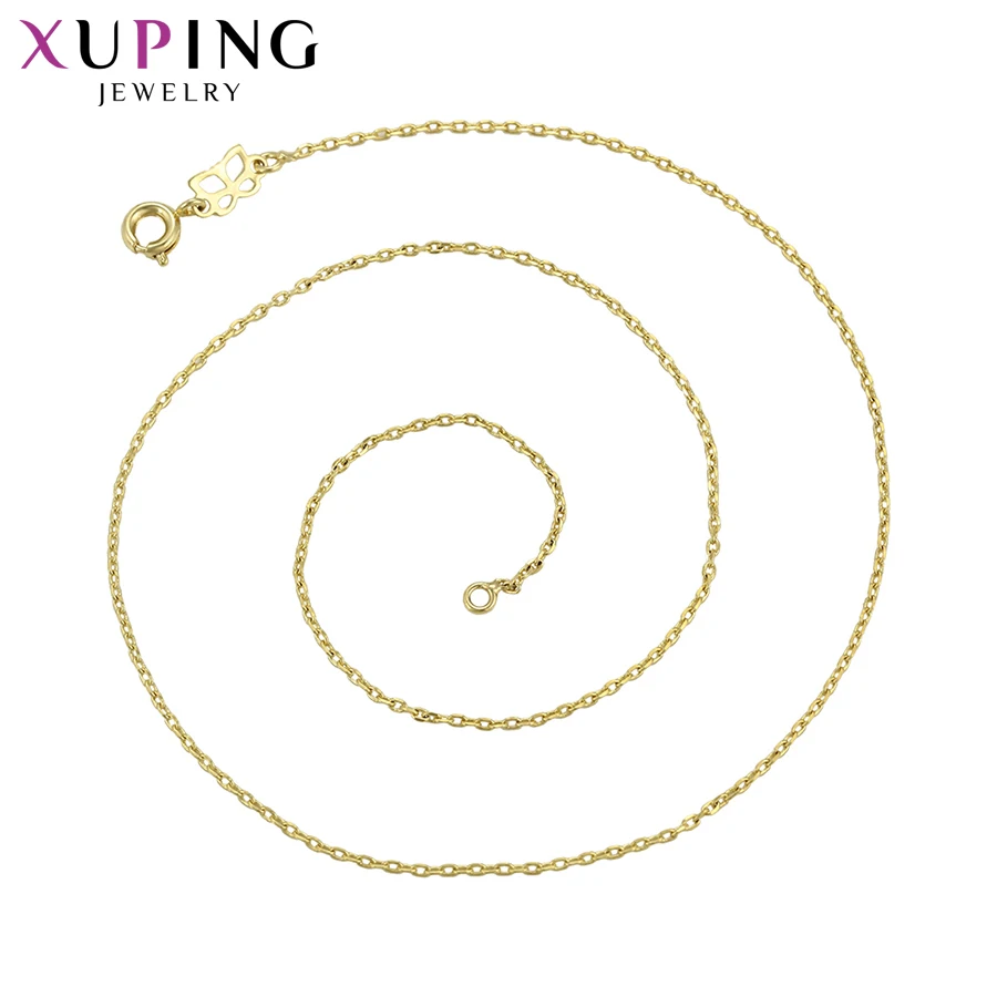 Xuping joyería de moda 40 cm diseño único para mujeres collar de cadena chapado en oro amarillo claro 45280