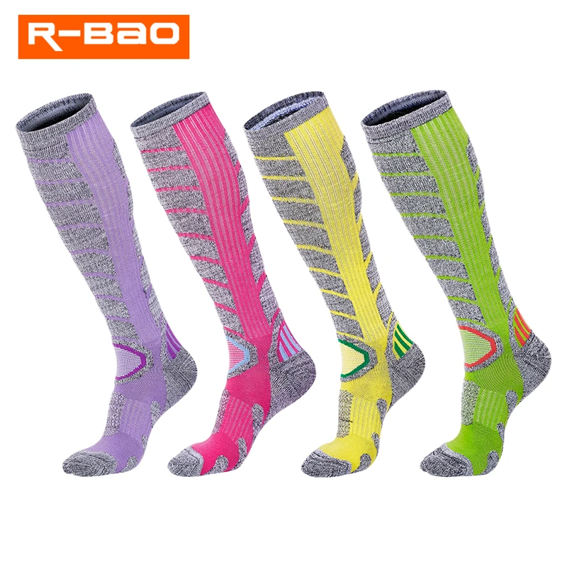 R-BAO 1 Pair Winter Outdoor Snowboarding Climbing Camping Hiking Skiing Socks Long Thicken Warm Half Sports Socks For Women Men