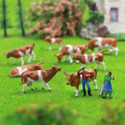 36pcs/72pcs HO Scale 1:87 Well Painted Farm Animals Cows and Figures Shepherd AN8705 Railway Layout