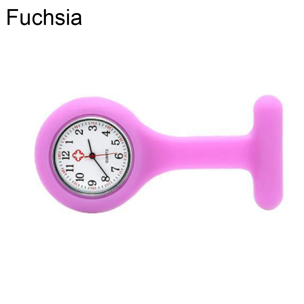 Reloj de enfermera de silicona con broche, Túnica Fob con batería gratis, médico, gran oferta, 2018