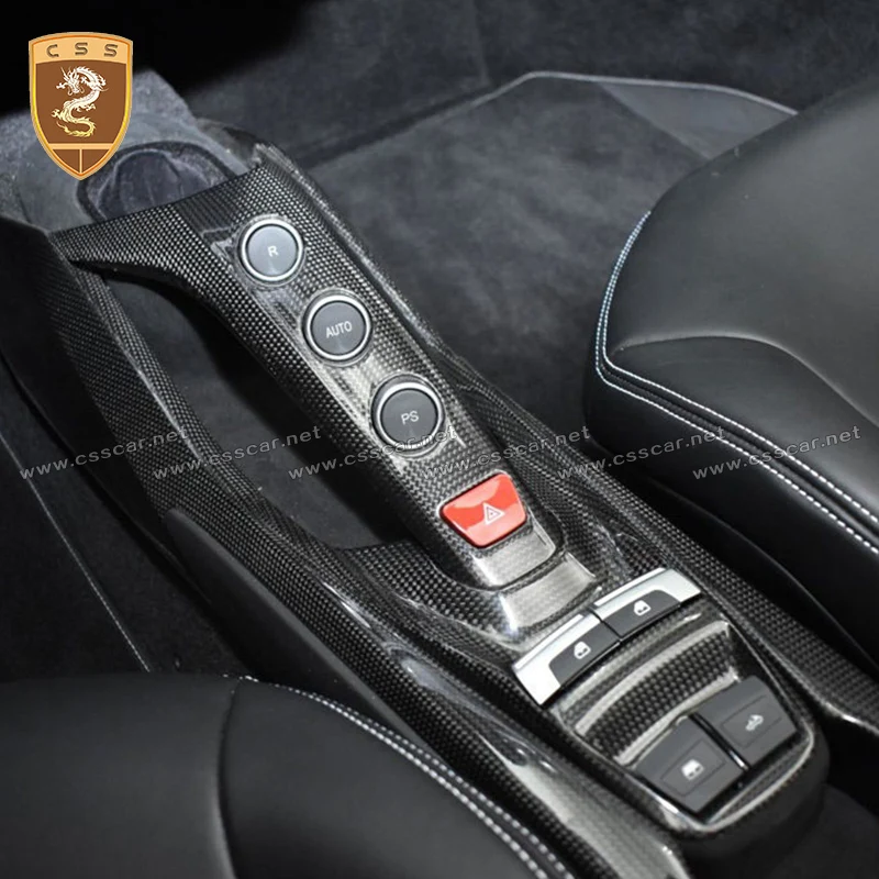 Full Dry Carbon Fiber Interior Central Control Cover Fits for 488 GTB Car Styling For 488 Internal Accessories