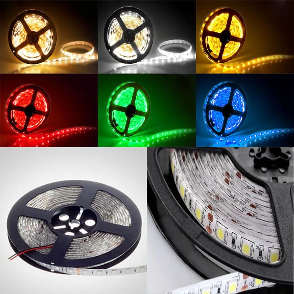 

5m 24V Waterproof LED Strip 5050 300led Lighting flexible Light stripe Led Tape Luces Ribbon WarmWhite White RGB extra bright