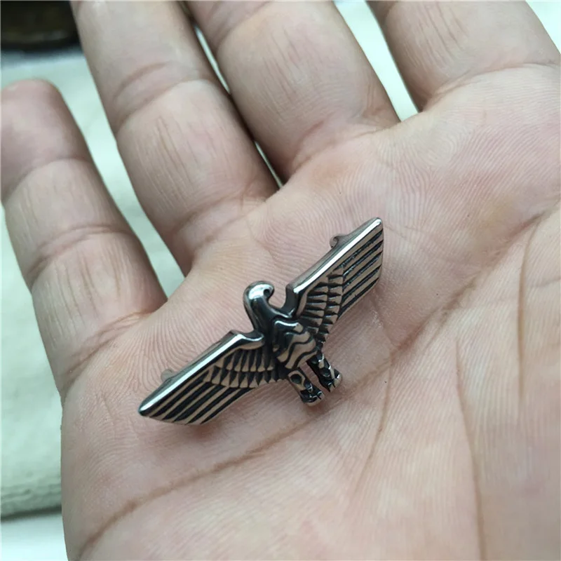 Square Hole Size 5*3mm 316l Stainless Steel Vintage Eagle Animal European Charms Beads Fit Flat Leather Bracelet Men Jewelry