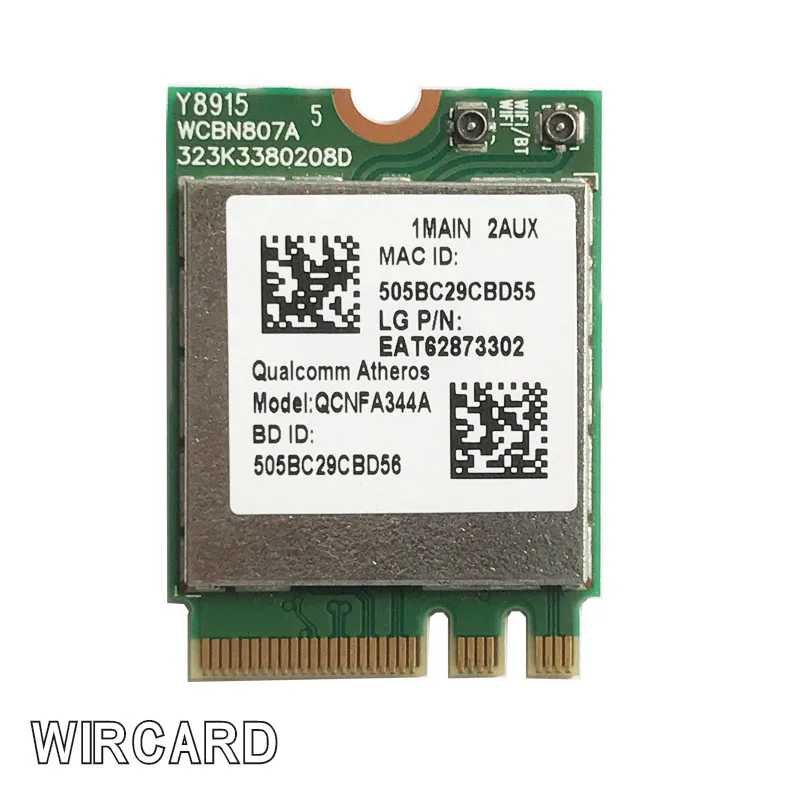 WIRCARD Wireless Adapter Card for  Wireless AC Wi-Fi QCNFA344A NFA344A Dual Band+BT4.1  NGFF Card