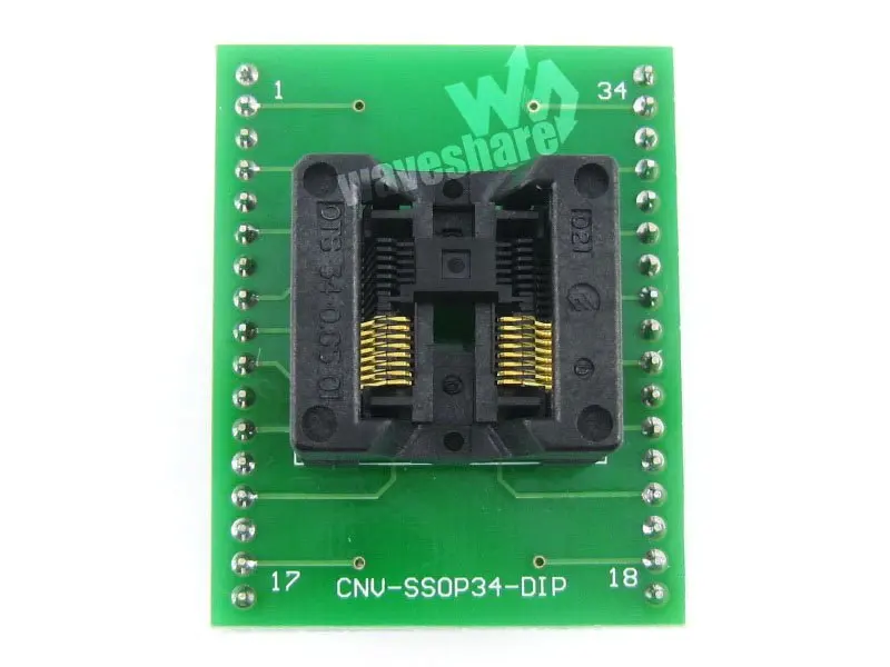 Waveshare SSOP16 TO DIP16 TSSOP16 Enplas IC Adapter Test Burn-in Socket for SSOP16 Package 0.65mm Pitch