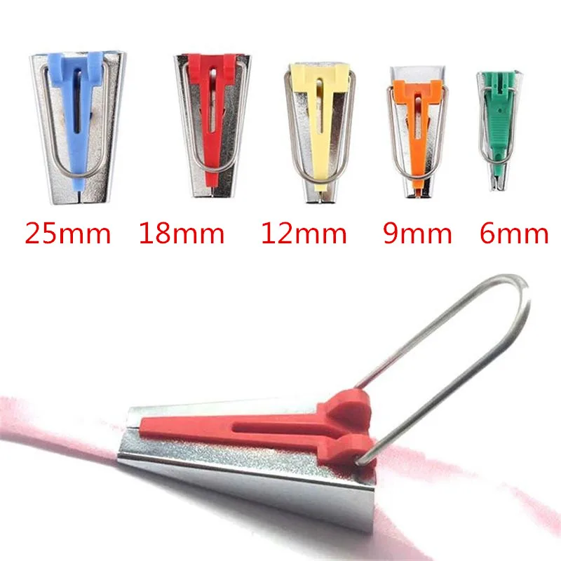 Sewing Accessories Bias Tape Makers - 5 size 6mm 9mm 12mm 18mm 25mm bias binding Tool Sewing Quilting 5BB5589