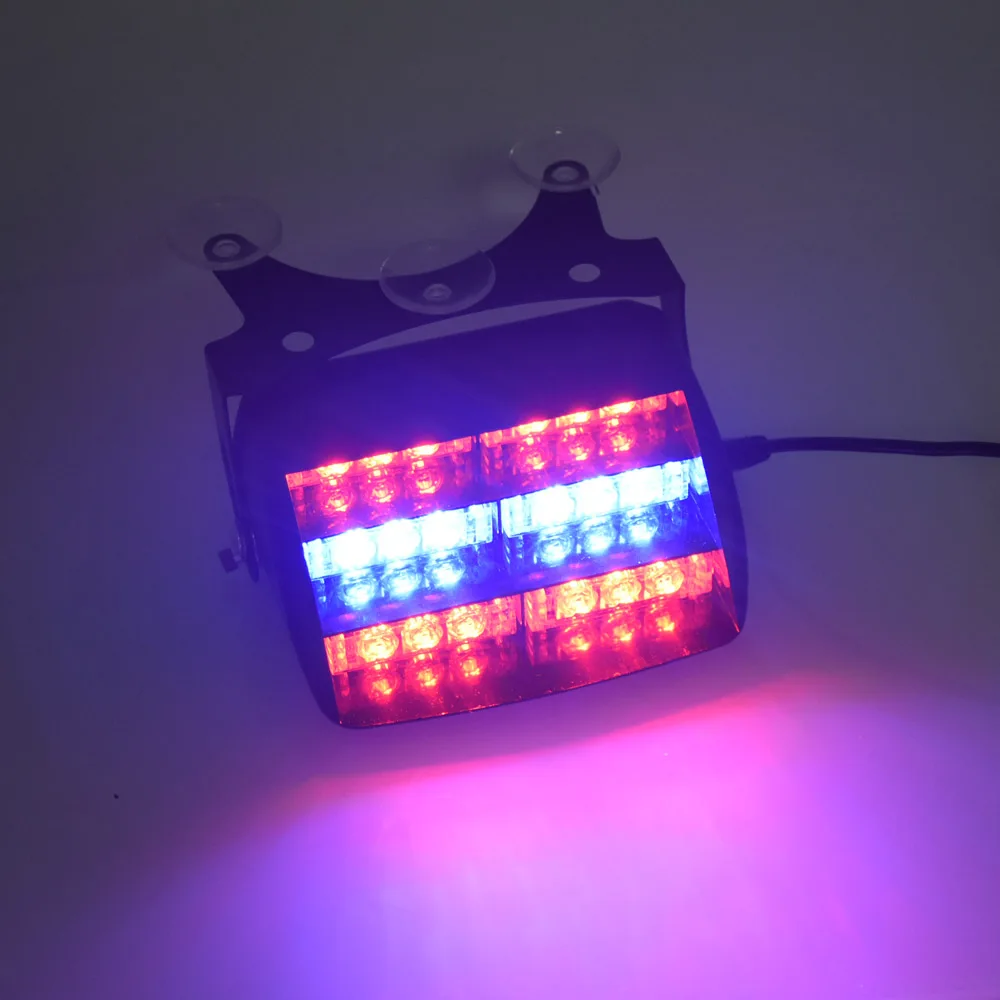 18 LED Red/Blue Car Police Strobe Flash Light Three Layers Strobe Light Dash Emergency Warning 3 Flashing Fog Lights 2 Style