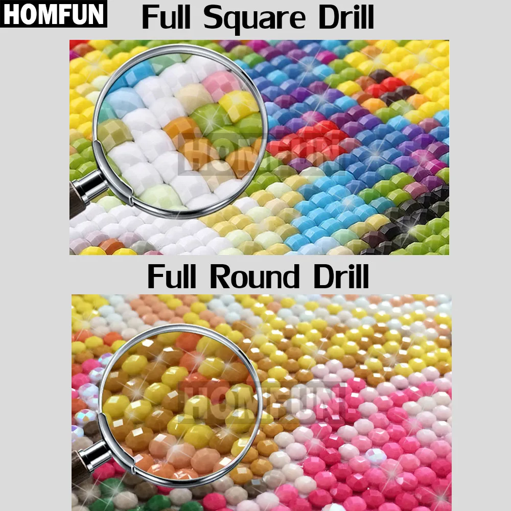 HOMFUN Full Diamond Embroidery Diy 5D Diamond Painting Cross Stitch 