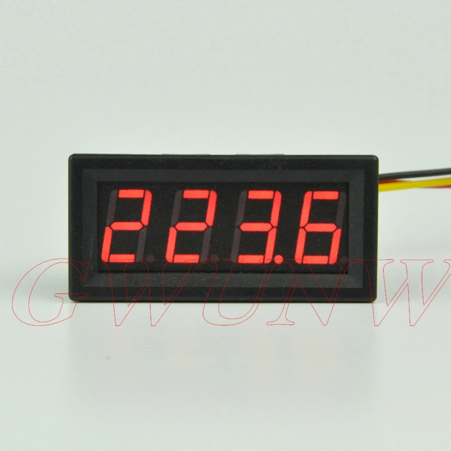GWUNW BY456V DC 10V 30V 50V 100V 200V4 bit Voltage Tester Meter digital voltmeter Panel Meter red blue green 0.56 inch