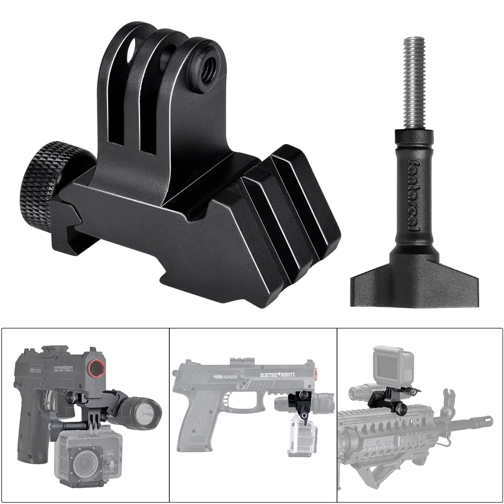 Picatinny Rail Mount Adapter Kit Action Camera Side Gun Mount for Gopro SJCAM Pistol Airsoft Helmet Rail Plug Gear