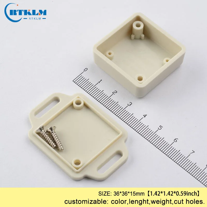 ABS plastic enclosure Wall mounting junction box DIY small electronic PCB case 36*36*15mm 5pcs/lot two colors