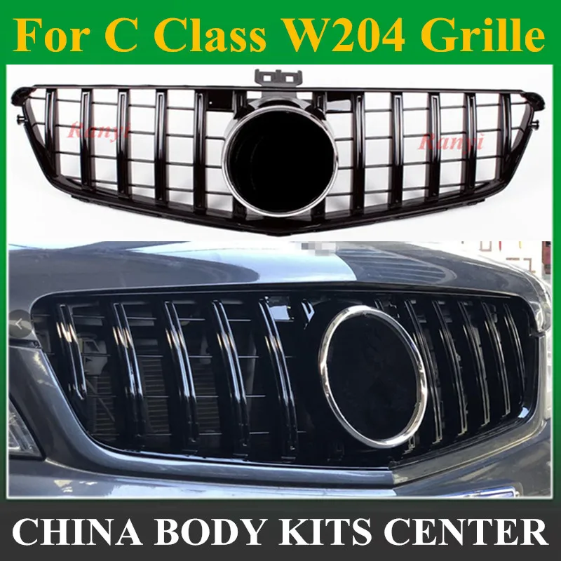 

New style W204 GT GTR Grille for Mercedes W204 C Class front bumper racing grille C180 C200 C250 C300 fashion look 2008 - 2014