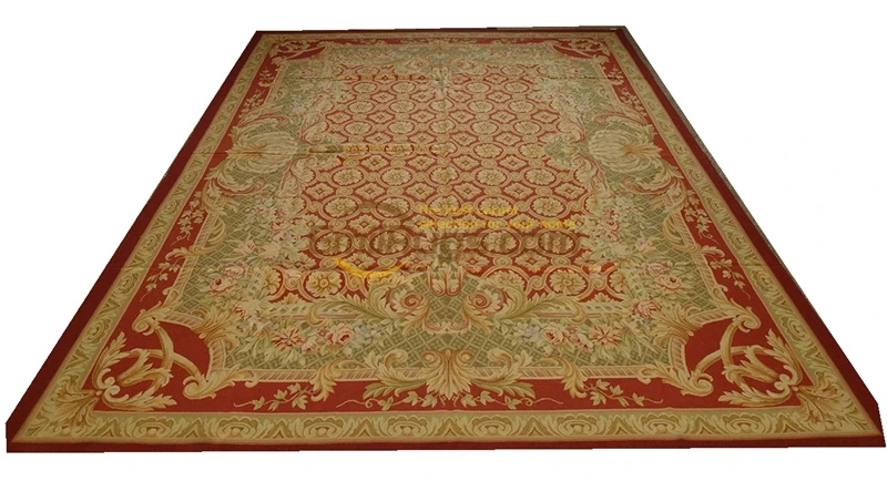 Hand Knitted Carpets Vintage Carpets For Living Room Square Rug Aubusson Carpet Wool Knitting Carpets