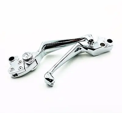 Chrome Skull ADJUSTABLE Brake Clutch Lever for Harley Fat Boy Dyna Electra Glide