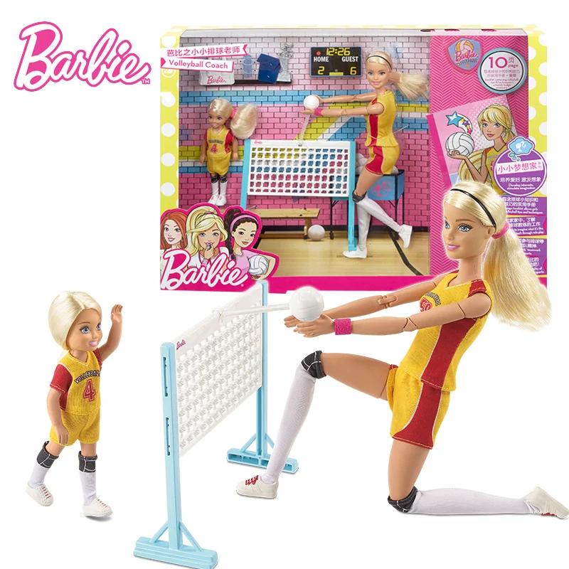 Original Barbie Doll Little Volleyball Coach Fashion Barbie Girl Educational Toy Gift Girl Birthday Present Girl Boneca FRL33