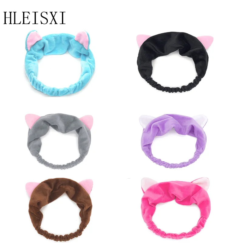 New Fashion Cute Cat Ears Headband For Women Headwear Party Gift Girls Elastic Hair Bands Ornament Makeup Tools Hair Accessories