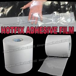 Hot fix papier tape 24 28 32CM breed ijzer op warmteoverdracht film super lijm kwaliteit voor HotFix rhinestones kristallen DIY gereedschap