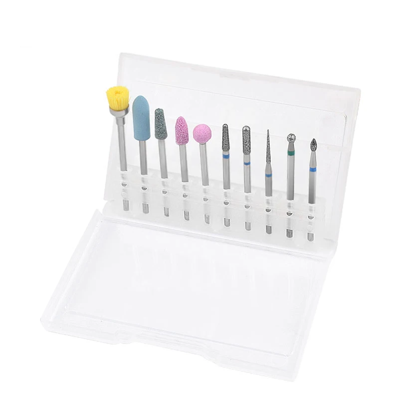 10-teiliges Elektrisches Nagelbohrer-Set, Keramik-Fräser, Rotierende Schleifköpfe, Maniküre-Werkzeuge für Nagelbohrmaschine, AC-Nagelhautpflege – Detail 4