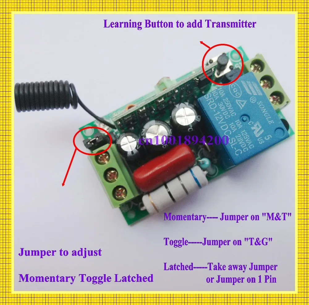 Remote Switch AC 220V 1CH 10a Relay Receiver Transmitter Long Range 200-3000m  Lamp Light LED Power Remote Controller 315/433