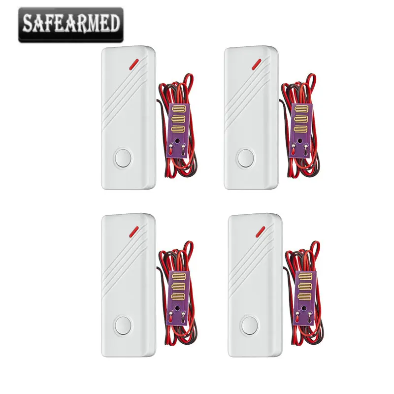 

4pcs Newest Water Leak Alarm Detector Wireless Water Intrusion Leakage Sensor Detector work with Our GSM PSTN Home Alarm System