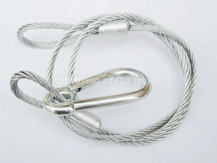 Stainless Steel Rope 3mm 4mm 5mm Thickness Wire Safety Clamps Cables With Looped Ends For Stage Light Tough Guard Security Lock