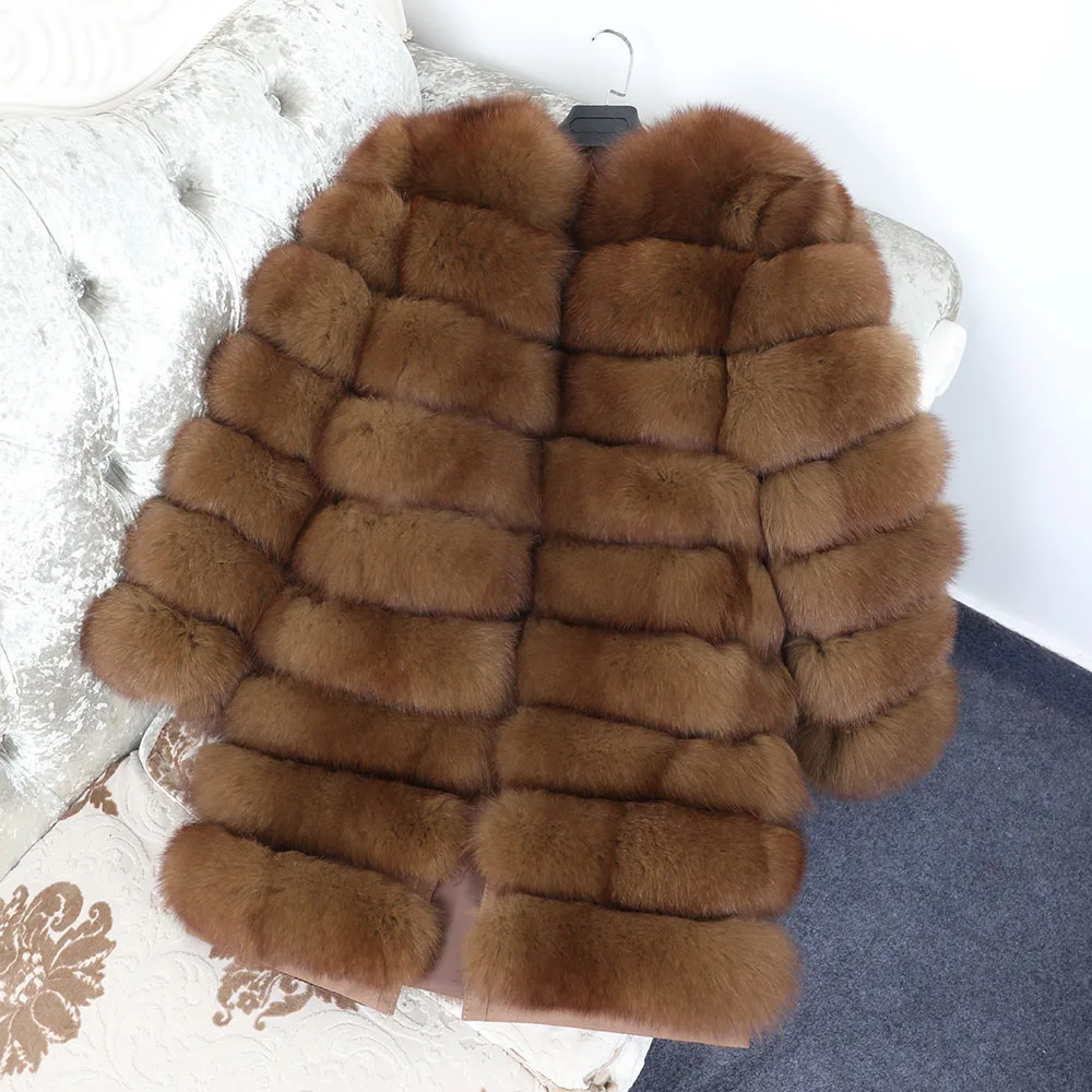 

MAOMAOKONG New Women's Natural Fur Real Fox Coat Winter Women Jacket Coat Vest Girl Leather Fashion Coat