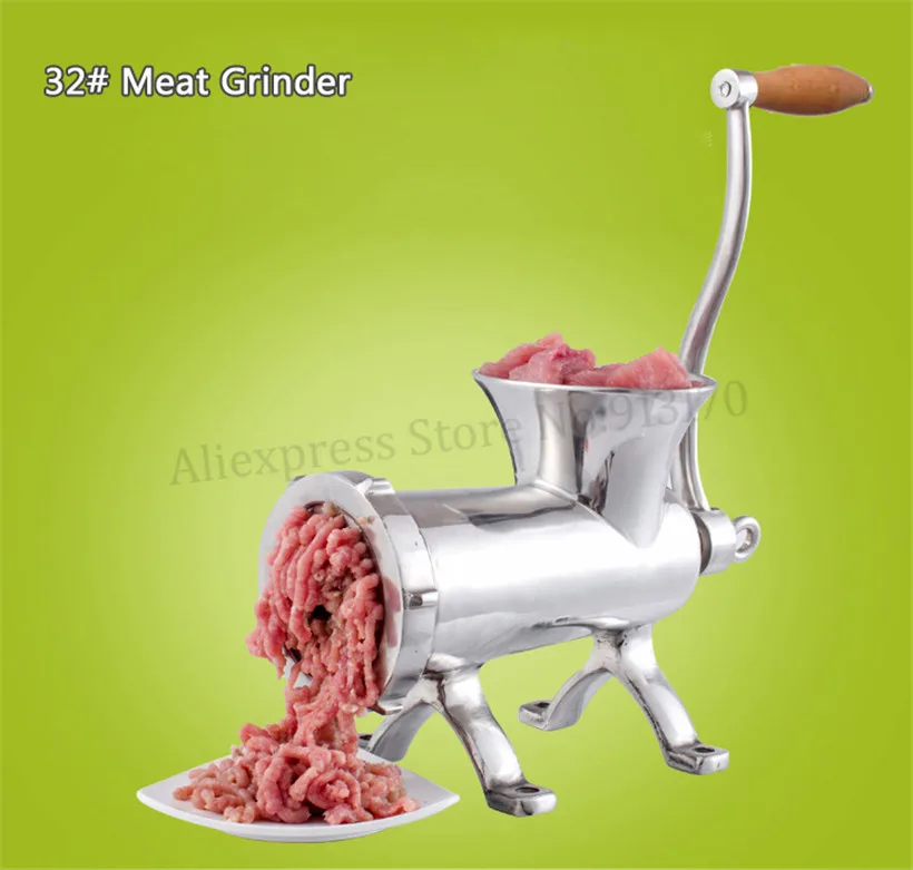 Heavy Duty 32# Manual Meat Grinder Stainless Steel Kitchen Mincer Hand Cast Vegetables Pelletizer