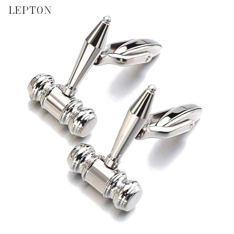 Hot Judge Hamm cufflinks For Men 316L stainless steel lawyer hammer style cufflinks male Business French shirt cuffs cuff links