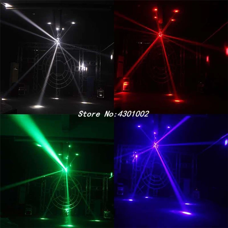 12x10w 2 bracci testa mobile fascio luminoso mini calcio laser light bar luce stroboscopica illuminazione rotante colorata