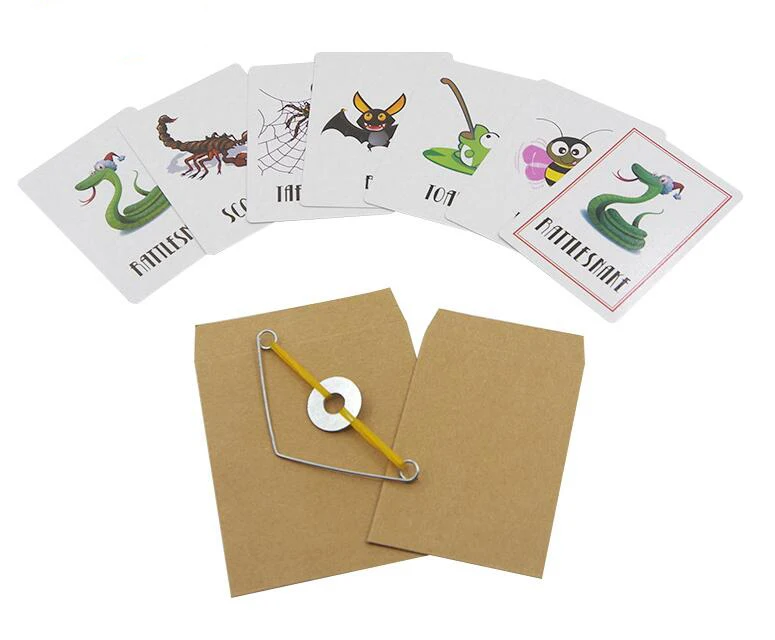 1 Set Animal Prediction Danger Card Magic Tricks Select Card in Sealed Envelop Magica Close Up Street Props Toys for Children