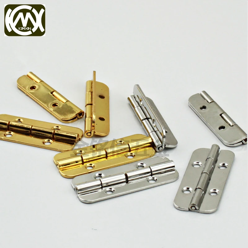 KIMXIN Hardware factory Sell iron - plinted gold silver Rounded corners of jewelry box hinges 40mm long  Exempt postage W-143