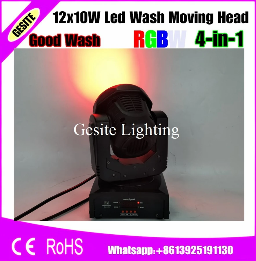 4PCS/lot 12pcs*10W 4IN1 Cree Led Moving Head Beam Light 13/17 DMX Channels wash Led Moving Head Effect