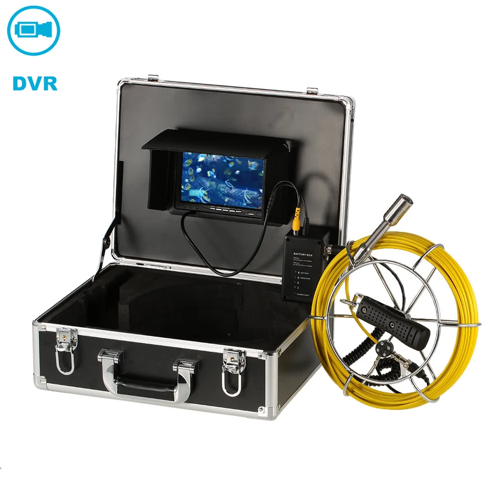 

1000TVL 7"LCD 23mm Lens Snake Industrial Endoscope 20M Cable Handheld Sewer Pipe Inspection Camera System With DVR Function