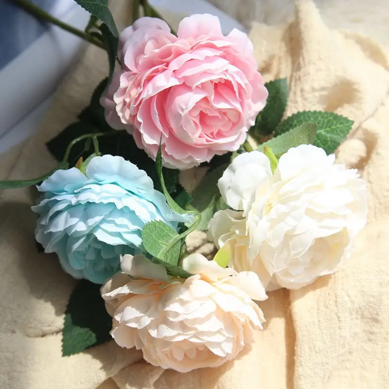 

European Artificial Peony for Decoration, Silk Fake Flowers, Wreath for Home, Hotel, Wedding Party, DIY