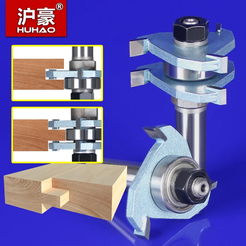 2pcs 3T T-handle Rail And Stile Router Bit Wood Working Cutter High Quality 1/4 SHK - HUHAO