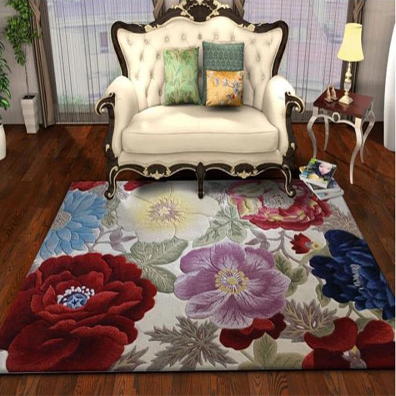 100% Wool carpet with flowers for Living Room Bedroom Hallway Corridor large Mat Rugs Decoration Floor rugs Custom made