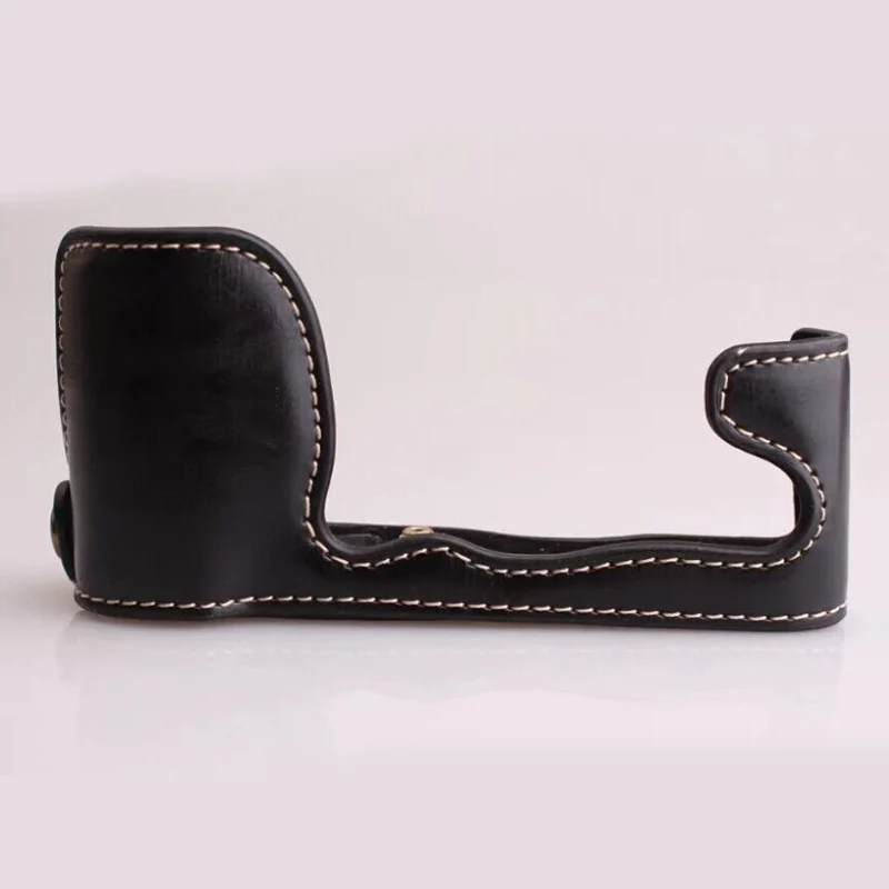 Funda de cuero PU para cámara FujiFilm XM1 XA1 XA2 X-M1 X-A3 XA10, media bolsa, conjunto de accesorios con apertura de batería