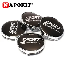 4pcs 60mm with Metal Aluminum 56mm SPORT Edition Logo Car Wheel Center Hub Cap Rim Refit Creative Badge Covers Decoration Hubcap