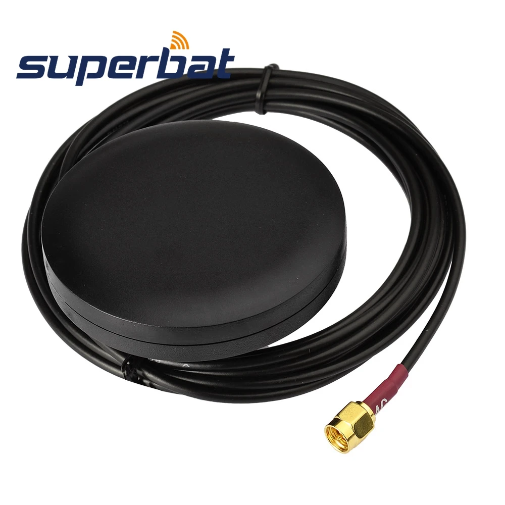 Superbat 4G LTE Omni-Directional SMA Antenna Thru Hole Screw Mount Outdoor 3M for Vehicle Truck RV Marine Boat Android System