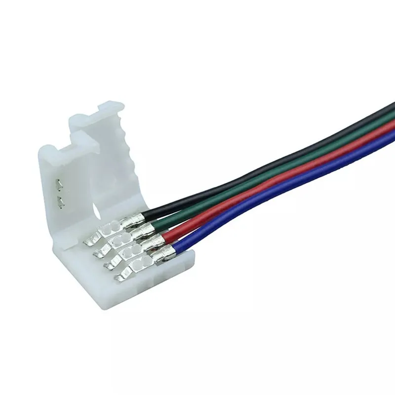 LED Strip Connector 8mm 10mm 2 Pin 4 Pin 3528 5050 Wire RGB Single Color Solderless LED PCB Board Wire Free Welding Connectors