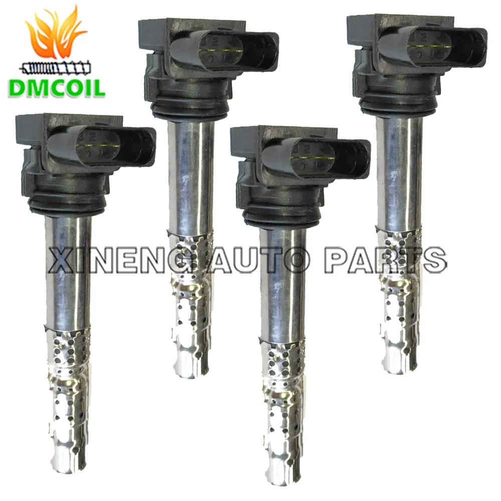 4 PCS HQ IGNITION COIL FOR AUDI A4 A8 V-W PASSAT PHAETON T-OUAREG BENTLEY C-ONTINENTAL 1.8T 4.0L W8 6.0L W12 (2001-) 07C905115H