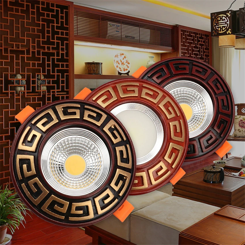 Chinese Tradition Spotlight Dimming Ceiling Lamps Bedroom Smallpox Living Room Downlight Retro Ceiling 3W Bull Eye Lamp Fixture