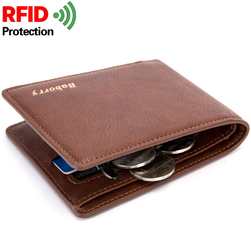 

2020 Rfid Wallet Man Slim Theft Design Coin Bag Men Wallets Male PU Small Money Smart Purses Short Card Holder Case Dollar Price