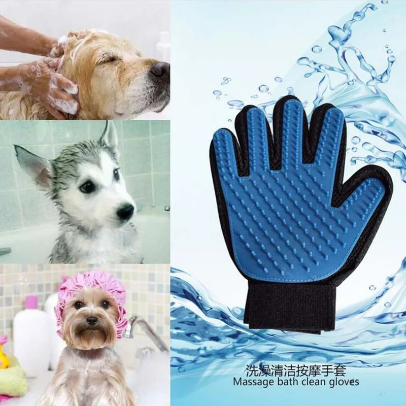 

1PC Pet Accessories Cats Dogs Massage Silicone Glove Soft TPR Bath Cleaning Shower Grooming Comb Gloves G182